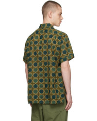 olivgrünes bedrucktes Langarmhemd von Engineered Garments
