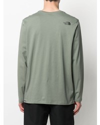 olivgrünes bedrucktes Langarmshirt von The North Face