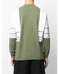 olivgrünes bedrucktes Langarmshirt von Stone Island