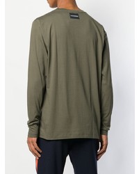 olivgrünes bedrucktes Langarmshirt von Calvin Klein Jeans
