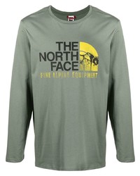 olivgrünes bedrucktes Langarmshirt von The North Face