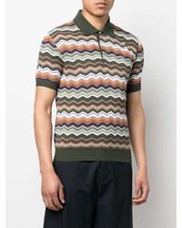 olivgrünes bedrucktes Polohemd von Missoni