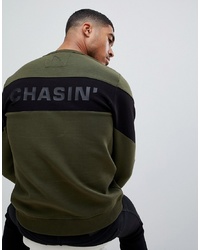 olivgrünes bedrucktes Sweatshirt von Chasin'