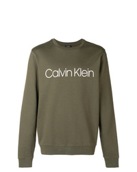 olivgrünes bedrucktes Sweatshirt von CK Calvin Klein