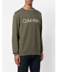 olivgrünes bedrucktes Sweatshirt von CK Calvin Klein
