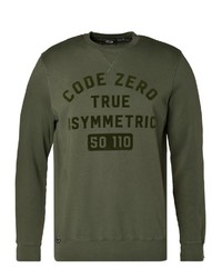 olivgrünes bedrucktes Sweatshirt von CODE-ZERO
