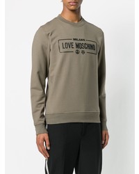 olivgrünes bedrucktes Sweatshirt von Love Moschino