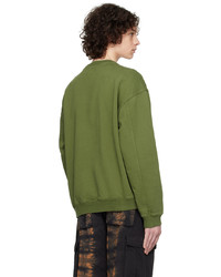 olivgrünes bedrucktes Sweatshirt von Brain Dead