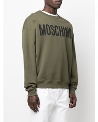 olivgrünes bedrucktes Sweatshirt von Moschino