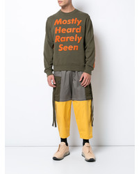 olivgrünes bedrucktes Sweatshirt von Mostly Heard Rarely Seen