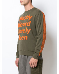 olivgrünes bedrucktes Sweatshirt von Mostly Heard Rarely Seen