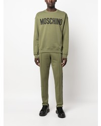 olivgrünes bedrucktes Sweatshirt von Moschino