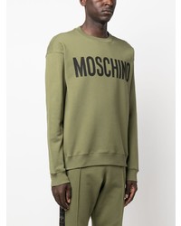 olivgrünes bedrucktes Sweatshirt von Moschino