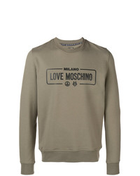 olivgrünes bedrucktes Sweatshirt von Love Moschino