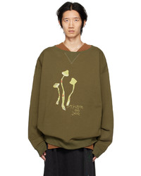 olivgrünes bedrucktes Sweatshirt von Maison Margiela