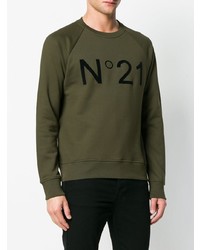 olivgrünes bedrucktes Sweatshirt von N°21