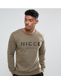 olivgrünes bedrucktes Sweatshirt von Nicce London