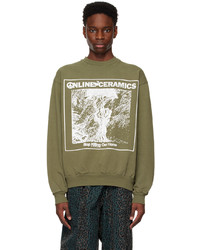 olivgrünes bedrucktes Sweatshirt von Online Ceramics