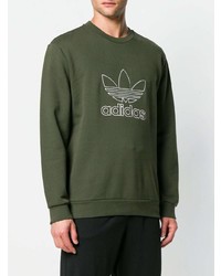 olivgrünes bedrucktes Sweatshirt von adidas