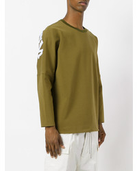 olivgrünes bedrucktes Sweatshirt von Oamc