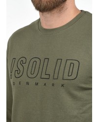 olivgrünes bedrucktes Sweatshirt von Solid