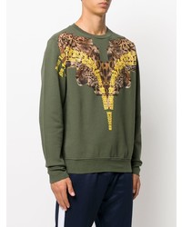 olivgrünes bedrucktes Sweatshirt von Marcelo Burlon County of Milan