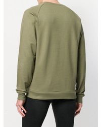 olivgrünes bedrucktes Sweatshirt von Pierre Balmain