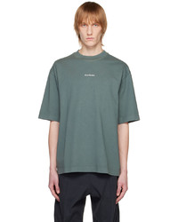 olivgrünes bedrucktes T-Shirt mit einem Rundhalsausschnitt von Acne Studios