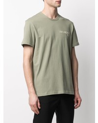 olivgrünes bedrucktes T-Shirt mit einem Rundhalsausschnitt von Fay