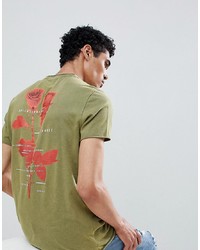 olivgrünes bedrucktes T-Shirt mit einem Rundhalsausschnitt von ASOS DESIGN