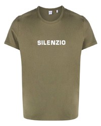 olivgrünes bedrucktes T-Shirt mit einem Rundhalsausschnitt von Aspesi