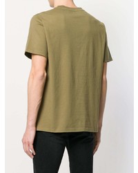 olivgrünes bedrucktes T-Shirt mit einem Rundhalsausschnitt von House of Holland
