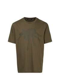 olivgrünes bedrucktes T-Shirt mit einem Rundhalsausschnitt von Blackbarrett