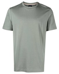 olivgrünes bedrucktes T-Shirt mit einem Rundhalsausschnitt von BOSS