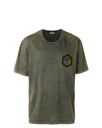 olivgrünes bedrucktes T-Shirt mit einem Rundhalsausschnitt von Bottega Veneta