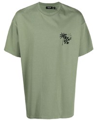 olivgrünes bedrucktes T-Shirt mit einem Rundhalsausschnitt von FIVE CM