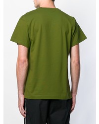 olivgrünes bedrucktes T-Shirt mit einem Rundhalsausschnitt von Gosha Rubchinskiy