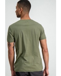 olivgrünes bedrucktes T-Shirt mit einem Rundhalsausschnitt von GARCIA