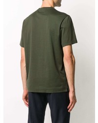 olivgrünes bedrucktes T-Shirt mit einem Rundhalsausschnitt von Z Zegna