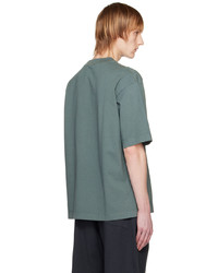 olivgrünes bedrucktes T-Shirt mit einem Rundhalsausschnitt von Acne Studios