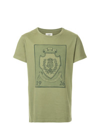 olivgrünes bedrucktes T-Shirt mit einem Rundhalsausschnitt von Kent & Curwen