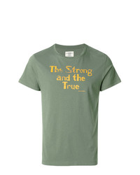 olivgrünes bedrucktes T-Shirt mit einem Rundhalsausschnitt von Kent & Curwen