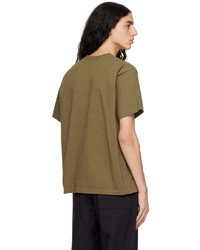 olivgrünes bedrucktes T-Shirt mit einem Rundhalsausschnitt von Neighborhood