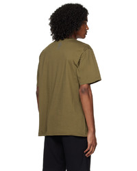 olivgrünes bedrucktes T-Shirt mit einem Rundhalsausschnitt von Billionaire Boys Club