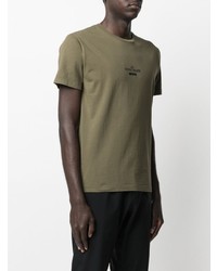 olivgrünes bedrucktes T-Shirt mit einem Rundhalsausschnitt von Stone Island