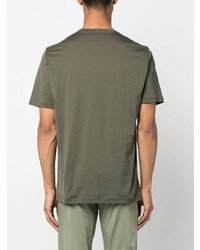 olivgrünes bedrucktes T-Shirt mit einem Rundhalsausschnitt von Kiton