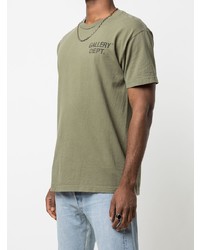 olivgrünes bedrucktes T-Shirt mit einem Rundhalsausschnitt von GALLERY DEPT.