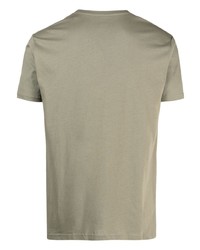olivgrünes bedrucktes T-Shirt mit einem Rundhalsausschnitt von Alpha Industries