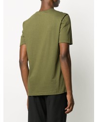 olivgrünes bedrucktes T-Shirt mit einem Rundhalsausschnitt von Salvatore Ferragamo