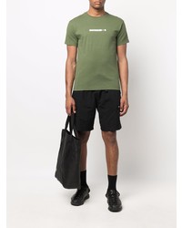 olivgrünes bedrucktes T-Shirt mit einem Rundhalsausschnitt von Stone Island